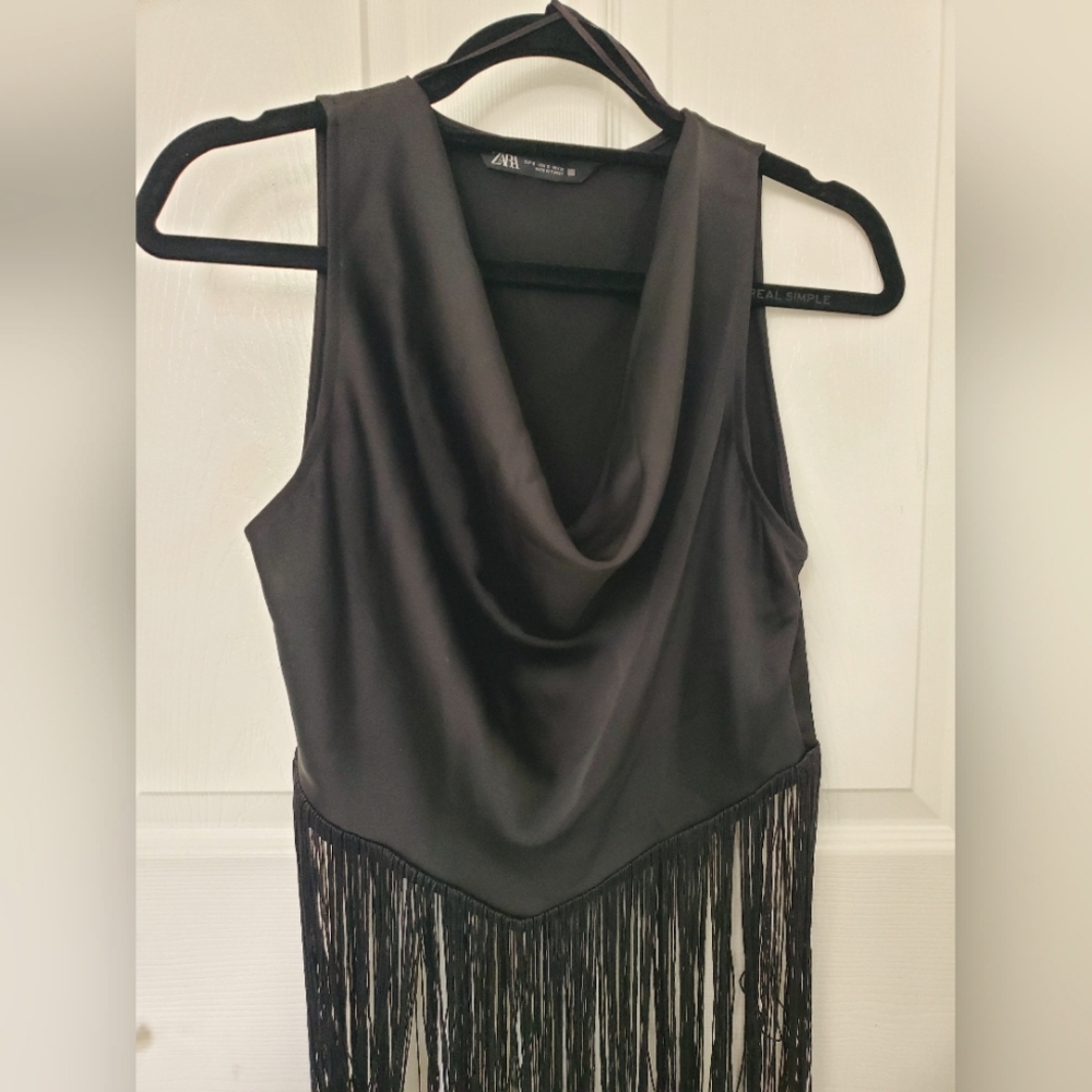 Zara evening fringe top
